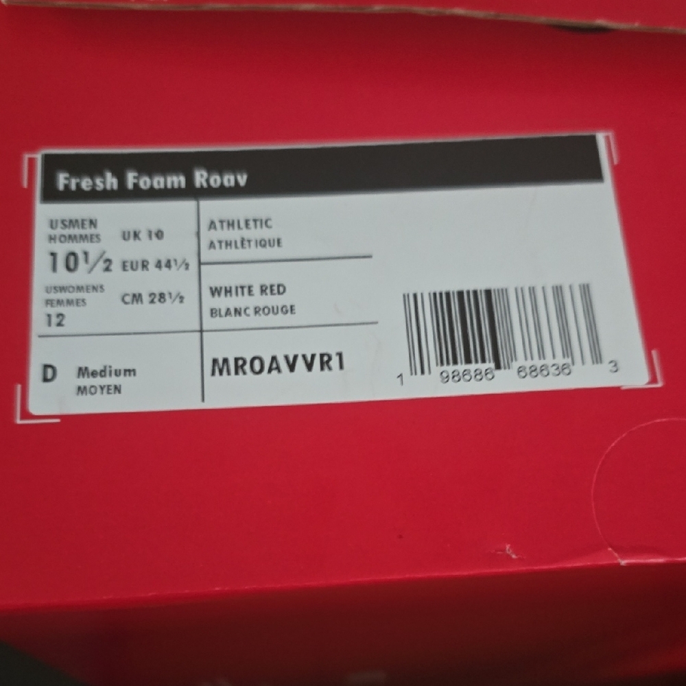 New Balance Men's White and Burgundy Sneakers - Picture 4 of 4